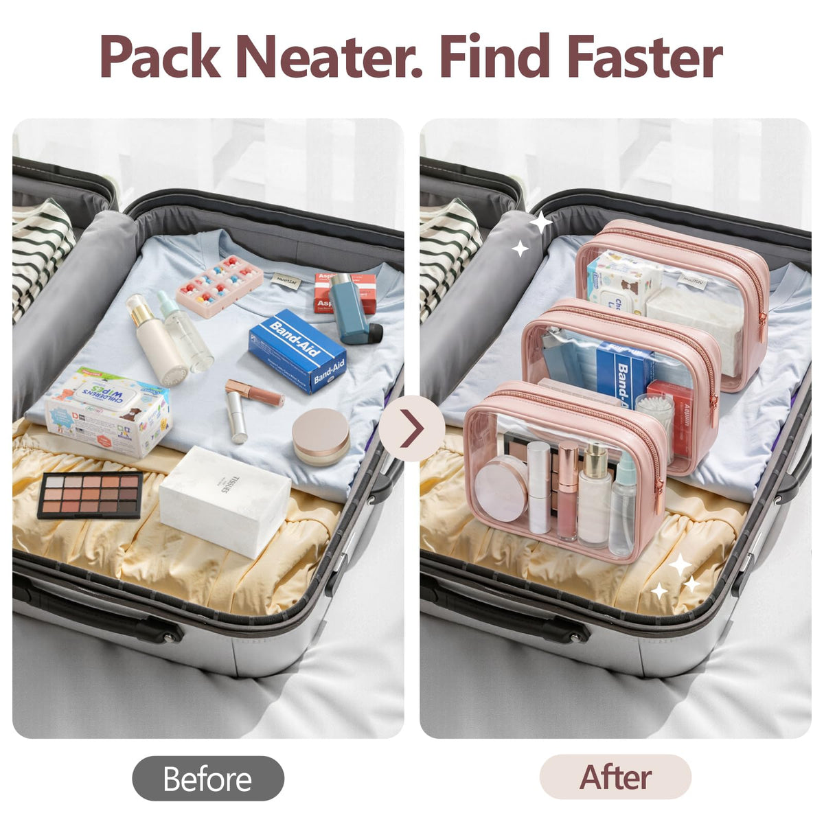 Sac de toilette PACKISM avec un sachet désodorisant à l'intérieur