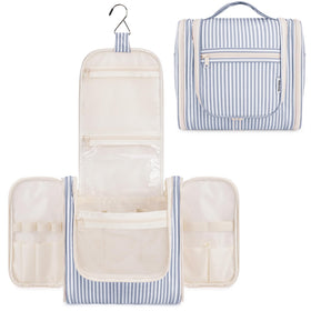 Sac de toilette suspendu Narwey modèle rayé bleu gris avant
