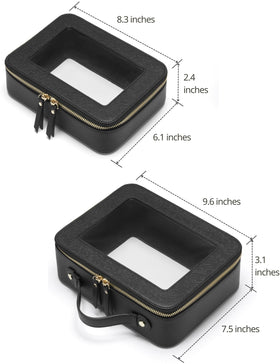 Sac de toilettes Popvibe noir, vue avant avec fermeture éclair