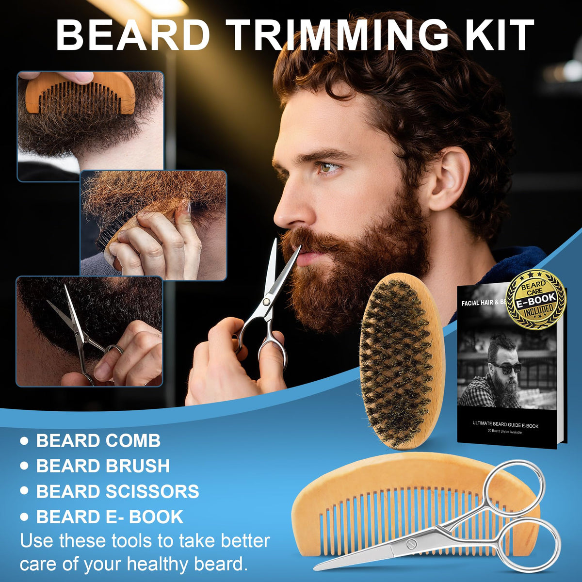 Sac de voyage contenant le kit de soins pour barbe XIKEZAN