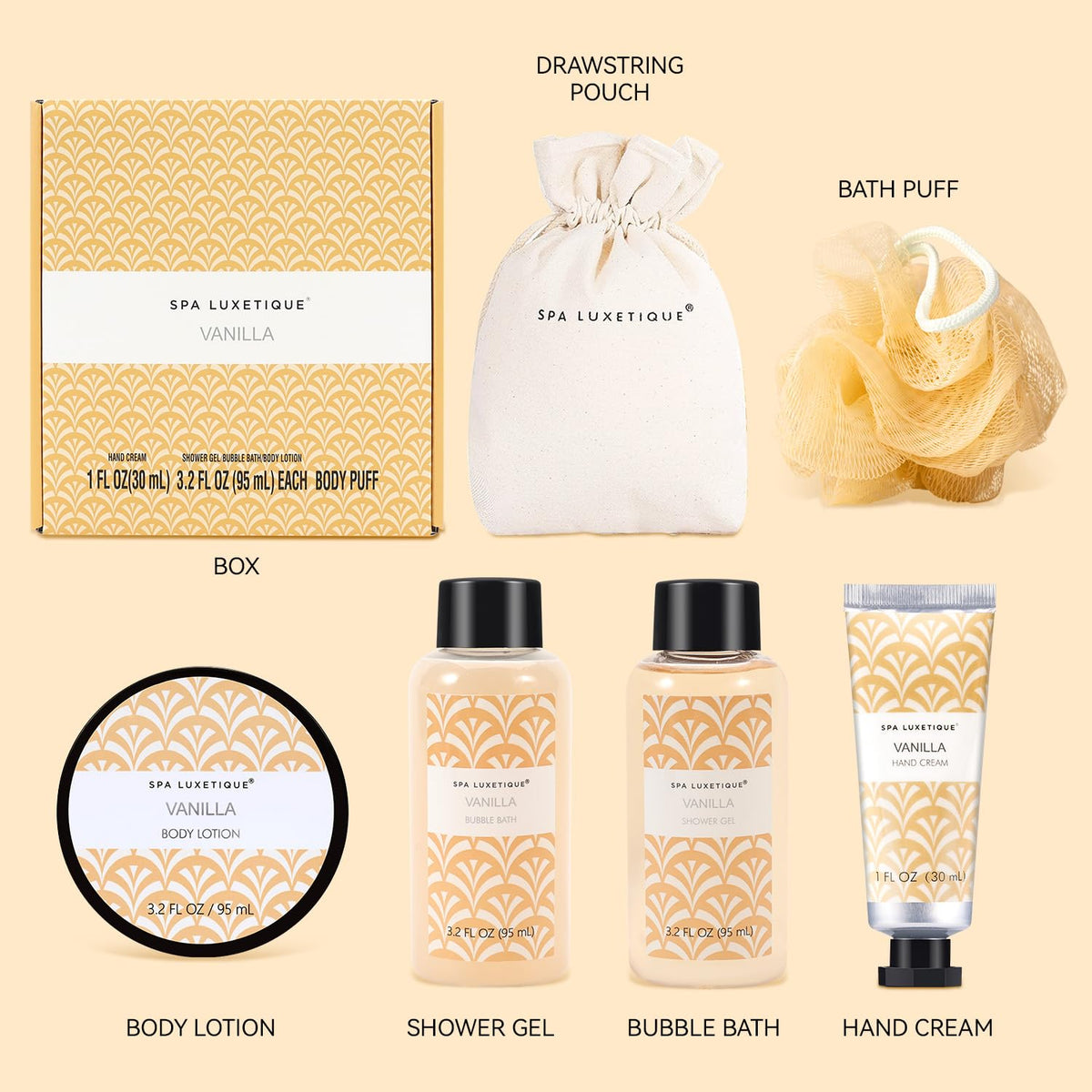 Sac en lin réutilisable contenant le coffret de spa luxetique