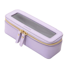 Sac transparent Aveniee pour pinceaux de maquillage couleur lilas vue avant