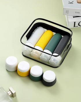 Sac transparent contenant les flacons en silicone Mrsdry