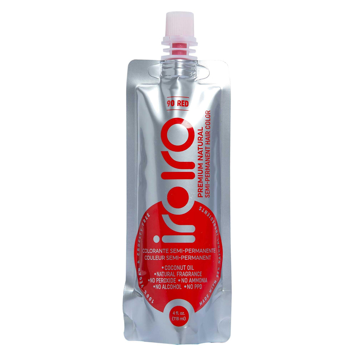 Sachet de coloration cheveux semi-permanente iroiro rouge 4 oz