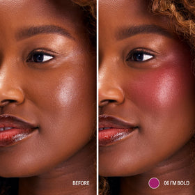 Sacheu Blush Liquide STAY-N montrant le fini éclatant