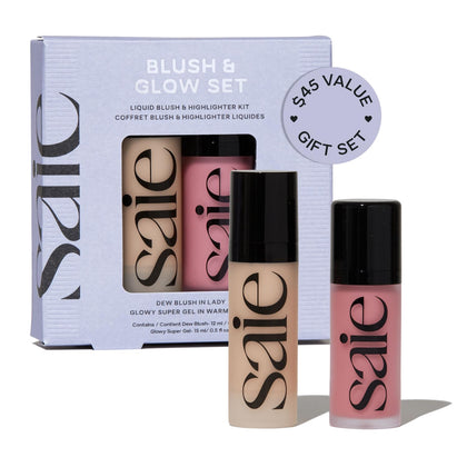 Saie Blush & Glow Gift Set avec blush et highlighter en vue de face