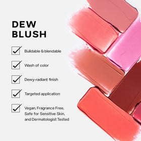 Saie Dew Blush Teinte Épicée avec échantillons de couleurs