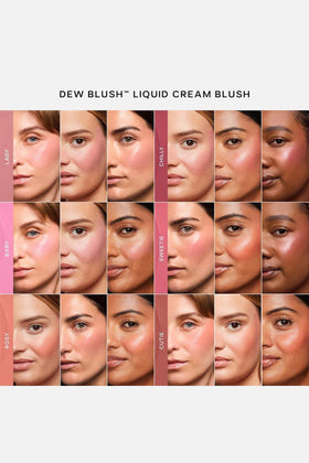 Saie Dew Liquid Blush Cutie en application sur la joue