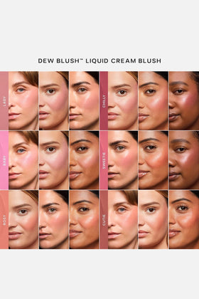 Saie Dew Liquid Blush étalé sur la peau