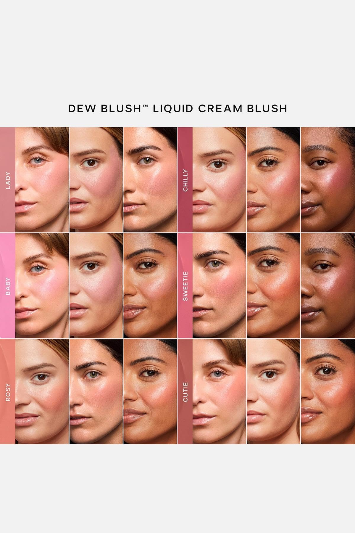 Saie Dew Liquid Blush Vegan en application sur les joues