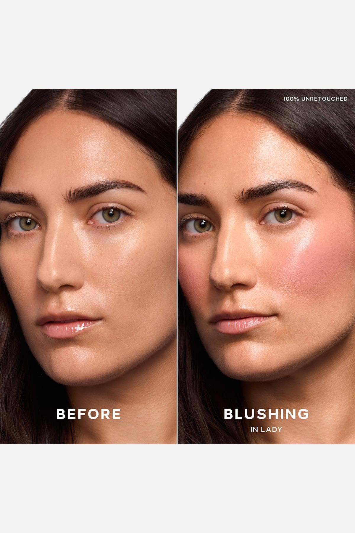 Saie Dew Liquid Blush Vegan teinte Lady sur un fond neutre