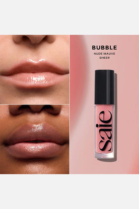 Saie Glossybounce gloss à lèvres hydratant en tube avec texture visible