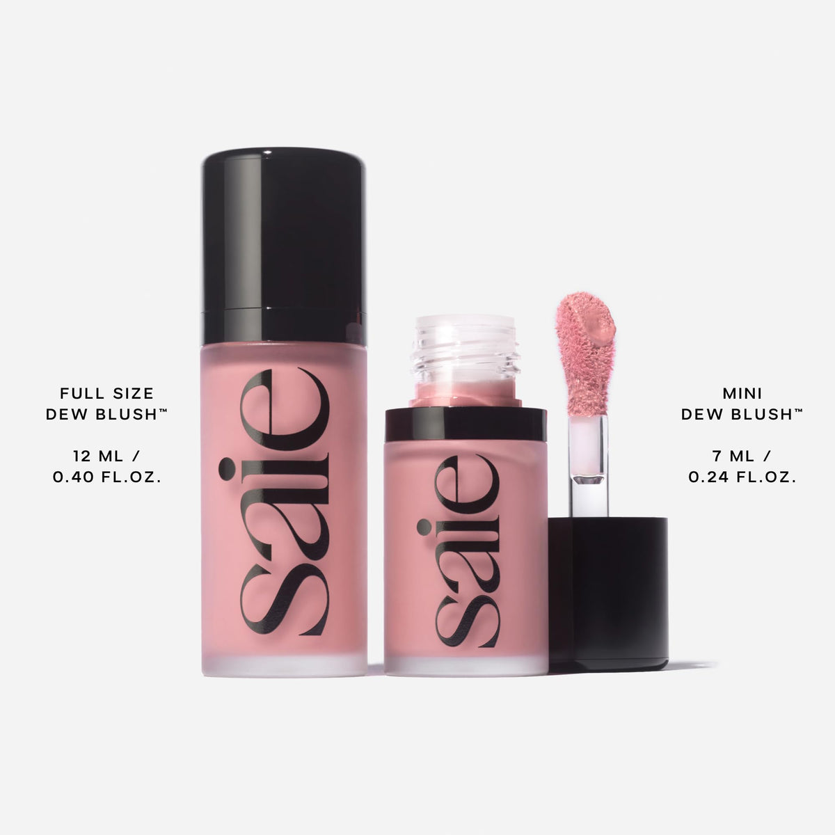 Saie Mini Dew Blush texture crémeuse sur la peau