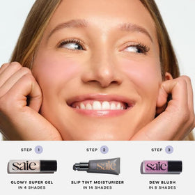 Saie Mini Glowy Super Gel Primer 20g avec d'autres produits de maquillage