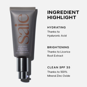 Saie Slip Tint Crème Solaire Teintée SPF 35 Teinte Quatre détails des ingrédients