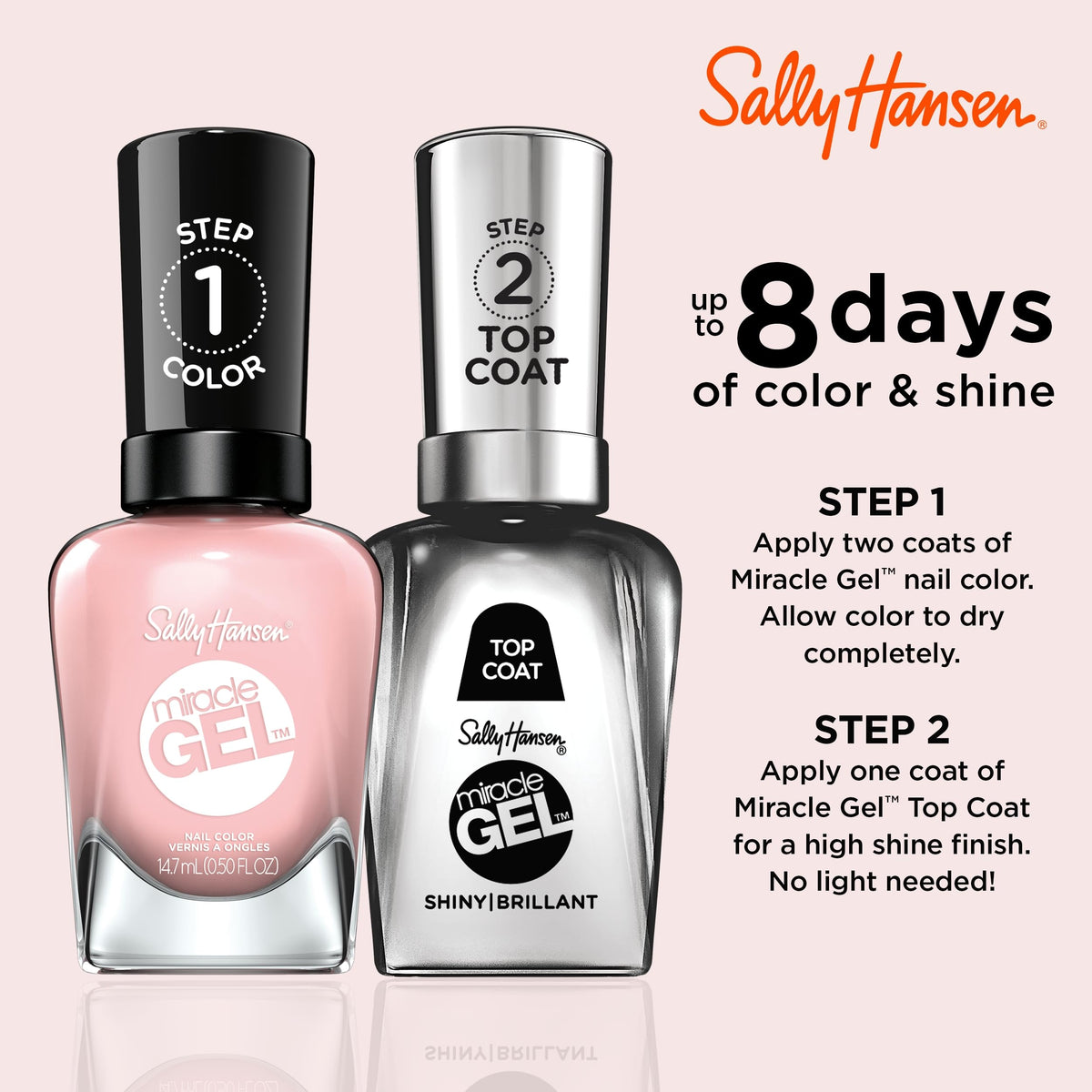 Sally Hansen Miracle Gel 238 Regal Rosé texture du vernis