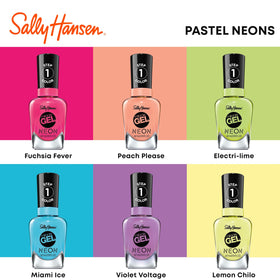 Sally Hansen Miracle Gel Vernis à Ongles 54 Violet Voltage sur table de manucure