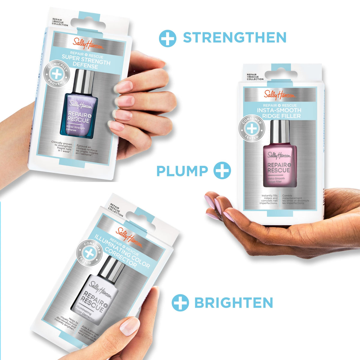 Sally Hansen Sérum en action sur des ongles