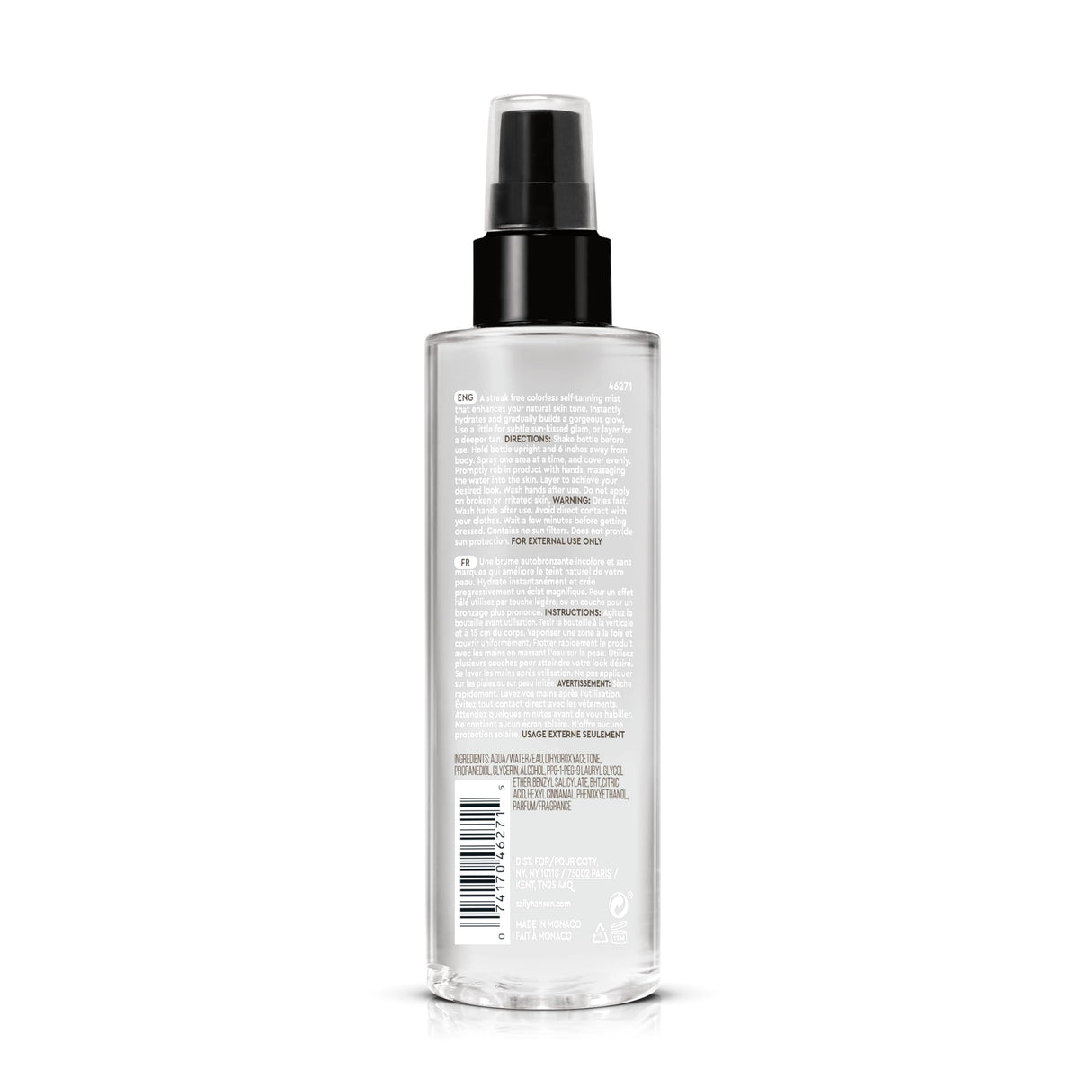 Sally Hansen Tanning Water 200ml packaging sur fond blanc
