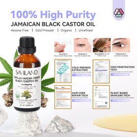 SAVILAND Huile de Ricin Noir Jamaïcaine 290g sur fond blanc
