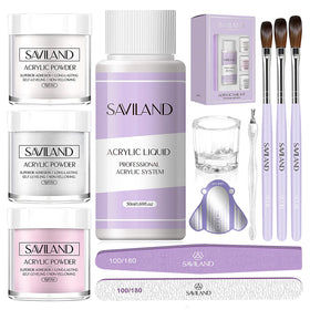 SAVILAND Kit d'ongles en acrylique vue avant avec accessoires
