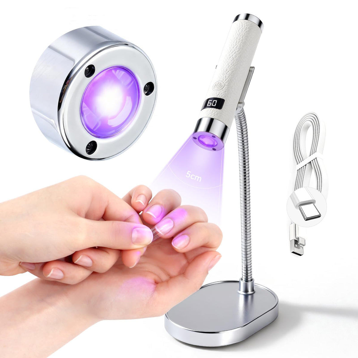 SAVILAND lampe UV pour ongles en gel avec support magnétique vue de face
