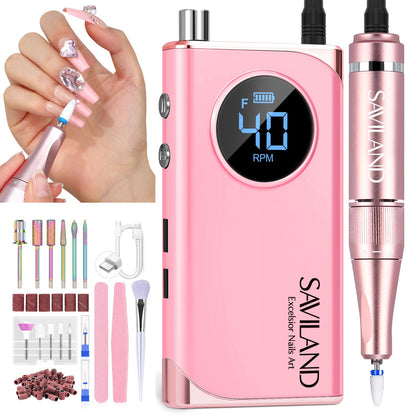 SAVILAND perceuse à ongles électrique rose vue avant