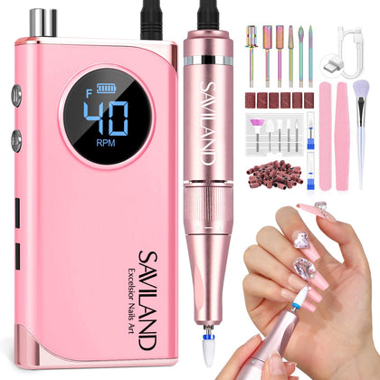 SAVILAND perceuse à ongles électrique rose vue de face