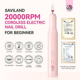 SAVILAND perceuse à ongles en action sur des ongles