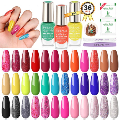 SAVILAND set de vernis à ongles 36 couleurs, présentation des couleurs