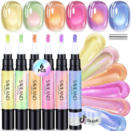 SAVILAND stylo vernis gel jaune vue de face