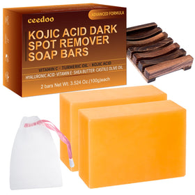 Savon à l'acide kojique ceedoo, orange, devant avec holder