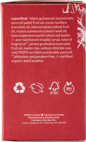 Savon à l'érable canadien Crate 61 avec huiles essentielles