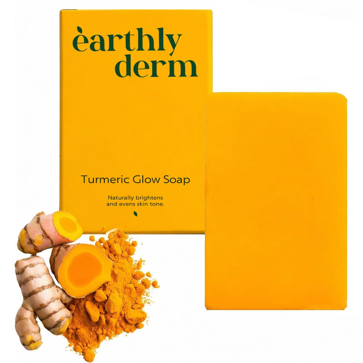 Savon au curcuma earthly derm 130g vue de face