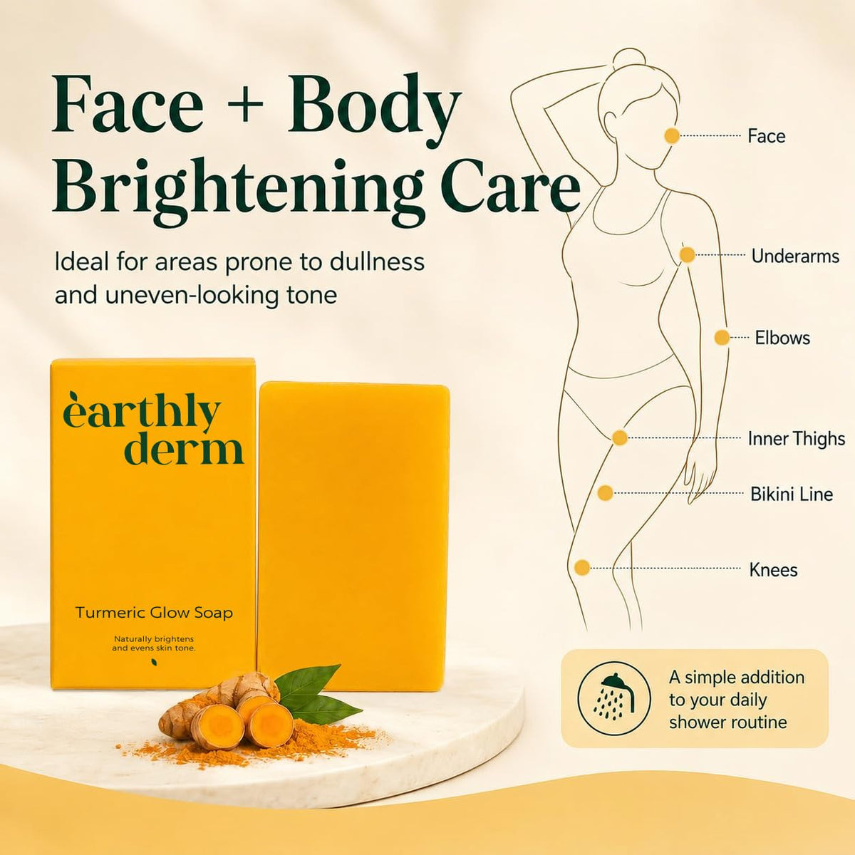 Savon au curcuma earthly derm dans une salle de bain