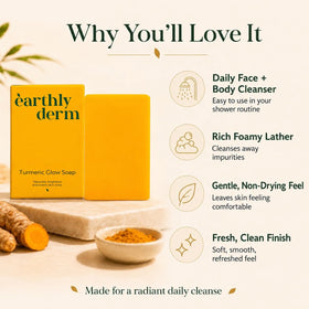 Savon au curcuma earthly derm sur un porte-savon