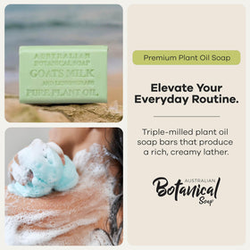 Savon au lait de chèvre avec citronnelle en gros plan