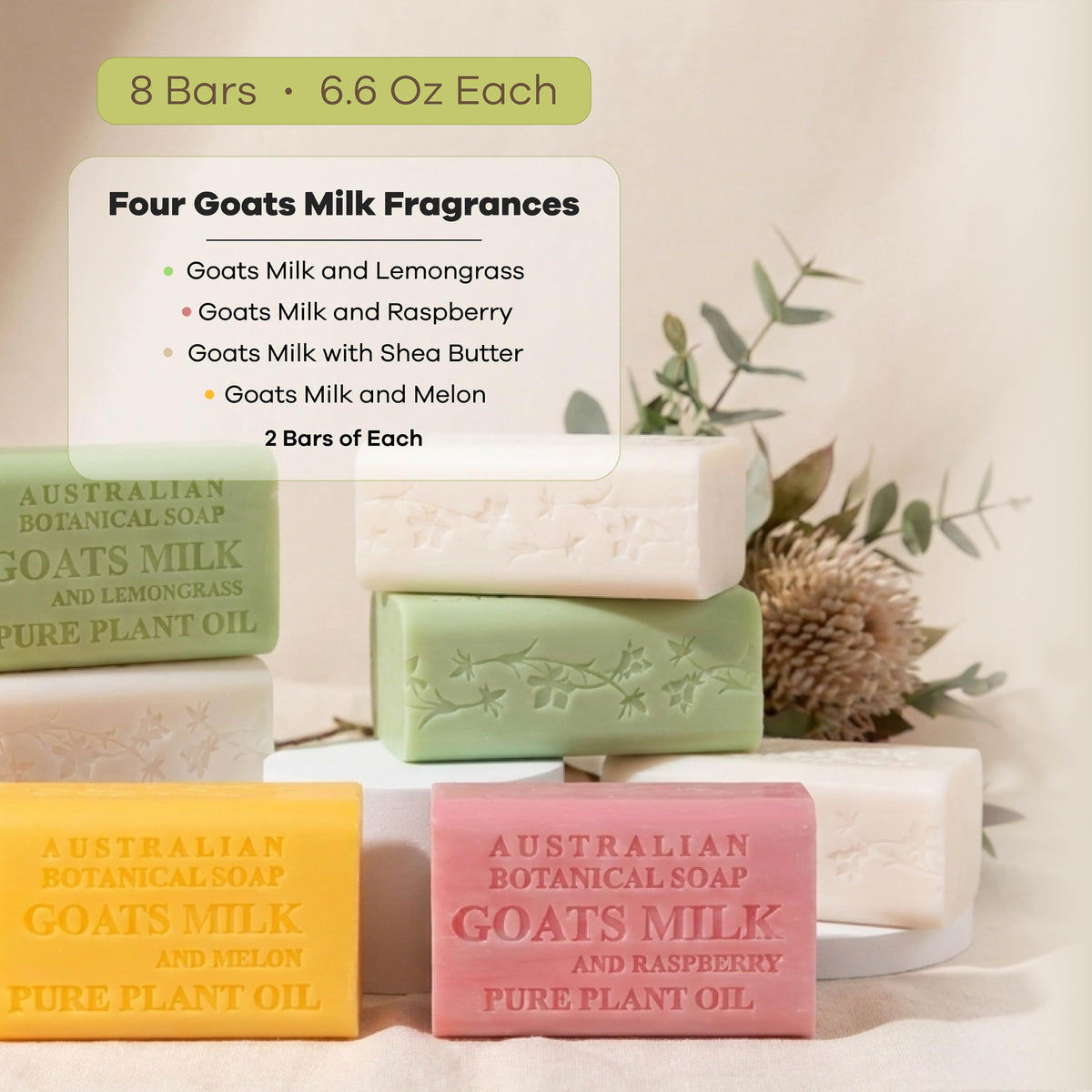 Savon au lait de chèvre avec melon en gros plan
