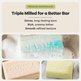 Savon au lait de chèvre et framboise, aspect coloré et attractif