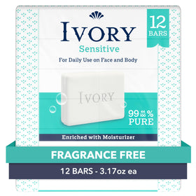 Savon bar Ivory Sensitive vue de face avec emballage