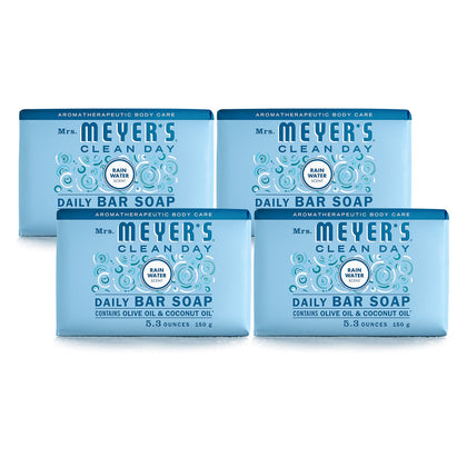 Savon bar Mrs. MEYER'S Rain Water, vue avant avec emballage