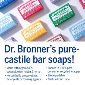 Savon barre Pure-Castile Dr. Bronner's au parfum Menthe Poivrée