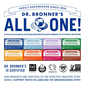Savon barre Pure-Castile Dr. Bronner's au parfum Rose
