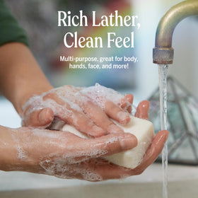 Savon Barres Dr. Bronner's au eucalyptus sur un fond neutre