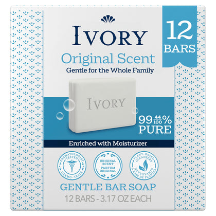 Savon barres Ivory 99,44% pur en pack de 12