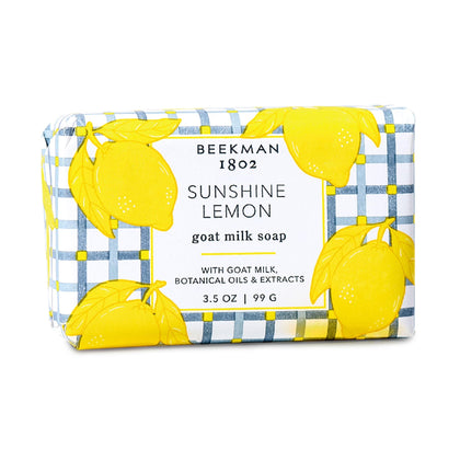Savon Beekman 1802 au lait de chèvre Sunshine Lemon vue de face