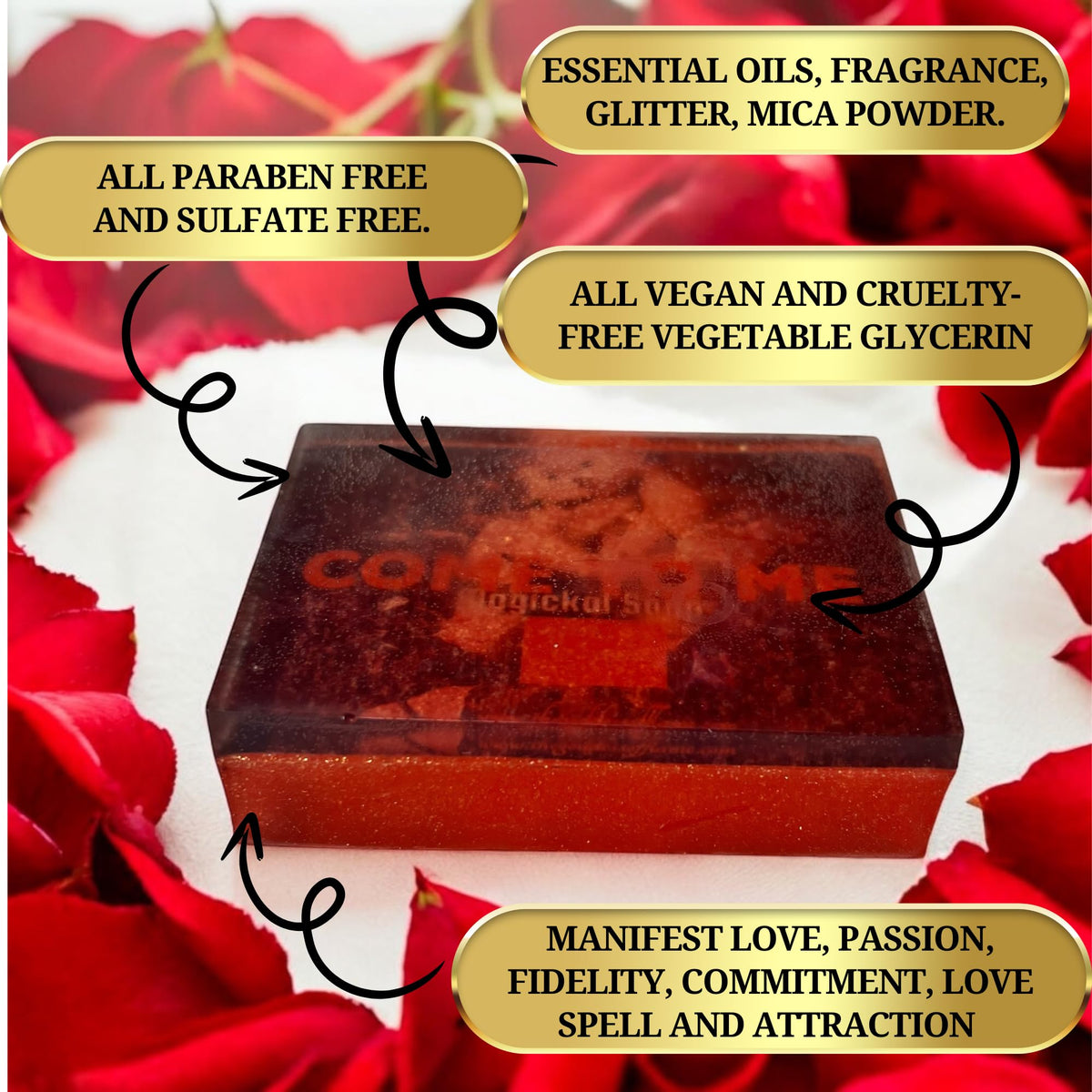 Savon Chargé Spirituellement The Goddess of Flame sur fond blanc