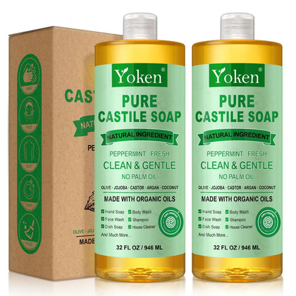 Savon de Castille Yoken 32oz à la menthe poivrée, vue avant