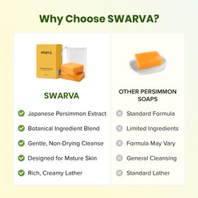 Savon de Kaki Japonais Swarva, vue arrière montrant les ingrédients
