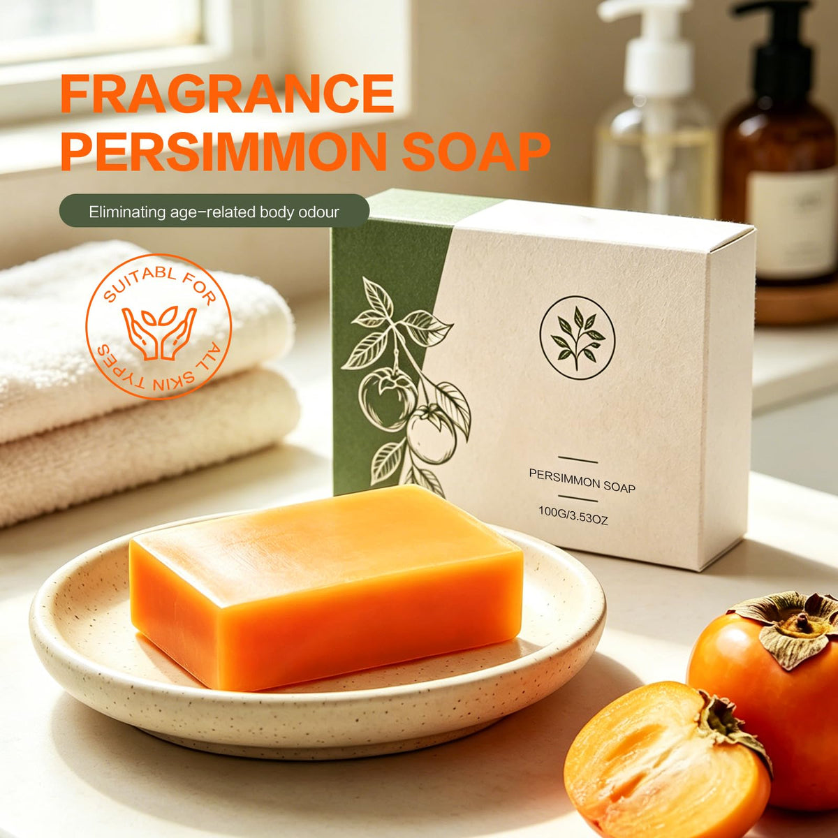 Savon de kaki Vincofoo 200g avec une mousse légère